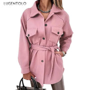 Women Fashion Jacket Fall/Winter 2024 New Lapel Single Breasted Thickened Windproof Thermal Coats Elegant Versatile Daily Wear Elite Boutique