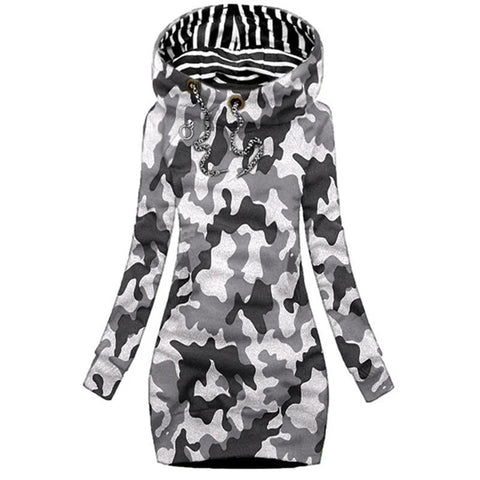 Hoodie Dress Casual Solid Colour Long Sleeve Drawstring Hoodie Dress Slim Hooded Pullover Sweatshirt Dress Elite Boutique