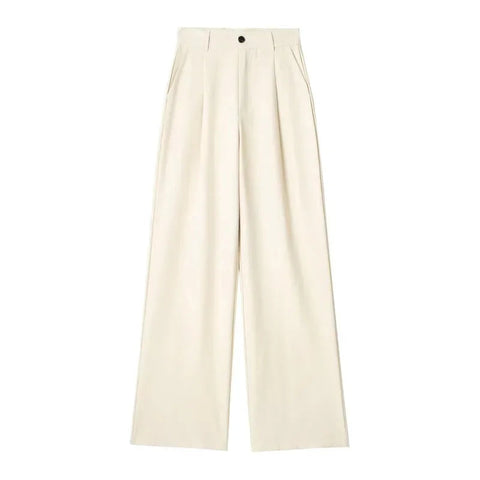 TRAF Women's Formal Pants Office Wear Women Striped Grey Black Pants Woman High Waist Baggy Suit Pants Casual Wide Leg Trousers Elite Boutique