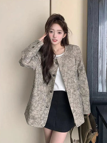 Women's Jackets High Quality Long Sleeve Female Coat Spring Autumn New Products Luxury Sale Cheap Lined Korean Style Casual Elite Boutique