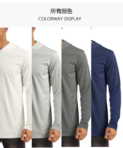 UPF 50+ Sun Protection T-Shirts Mens Long Sleeve Hoodie Casual Quick Dry T shirts Outdoor Hike Sports Run Pullover Tops Elite Boutique