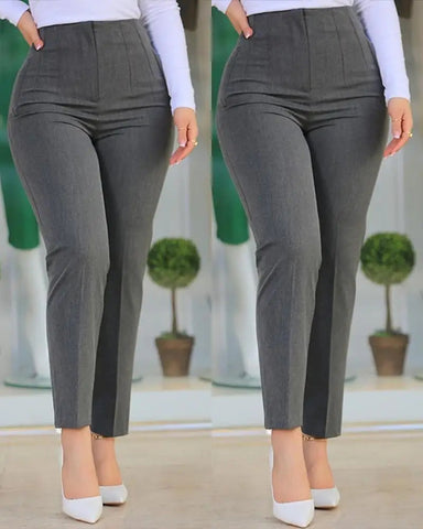 Women's Trousers Women's Pencil Pants Elegant Office Solid Color Trousers Autumn And Winter High Waist Women's Pants Elite Boutique