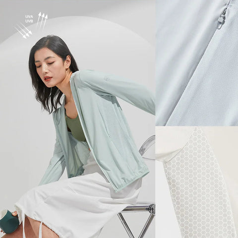 UPF50+ UV Sun Protection Shirts for Women Men Big Brim Breathable Ice Feeling Fabric Thin Ultra-Light Sunscreen Clothing Summer Elite Boutique