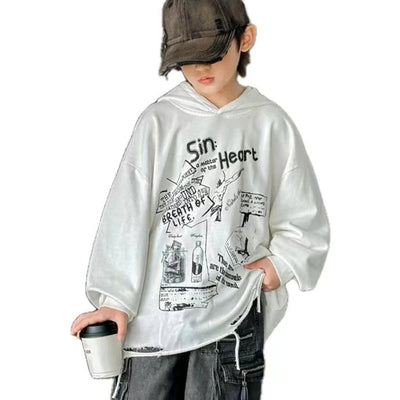 Hoodie Kids Boys 2024 Autumn Teenager Clothes Kids Casual Cotton Hooded Sweatshirt Tops Costume 5 6 7 8 9 10 11 12 13 14 Years Elite Boutique