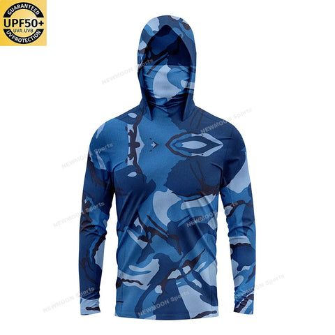 Custom Men's UPF 50+ Sun Protection Hoodie Shirts Long Sleeve Lightweight SPF Outdoor UV Hiking Fishing Shirts Elite Boutique