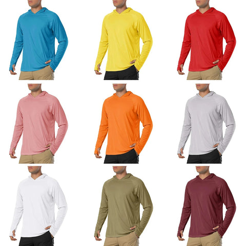 TACVASEN Sun Protection T-Shirts Mens Long Sleeve Hoodie Casual UV-Proof T-Shirts Breathable Lightweight Quick Dry T shirts Male Elite Boutique