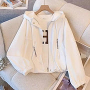 Women's Jacket Fashion Hooded Windbreaker New Spring Autumn Female Casual Short Coat Outwear Pink Green White Female Outerwear Elite Boutique