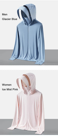 UPF50+ UV Sun Protection Shirts for Women Men Big Brim Breathable Ice Feeling Fabric Thin Ultra-Light Sunscreen Clothing Summer Elite Boutique