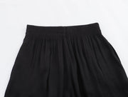 TRAF Pants for Women Fashion Spring Autumn New Solid Color Folded Chic Female Elastic High Waist Wide Leg Trousers Mujer Elite Boutique