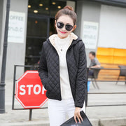 Women's Hooded Jacket Casual Basic Warm Velvet Lamb Parka Coat Autumn Winter New Solid Light Soft  Outerwear fashion style Elite Boutique