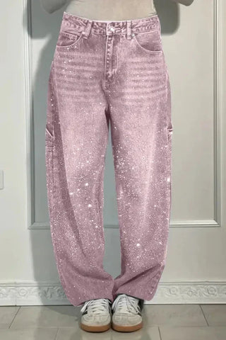 Women Autumn Winter Trouser Pants Solid Color High Waist Button Pockets Wide Leg Pants Casual Fashion Comfortable Regular Fit Elite Boutique