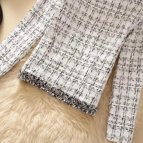 Women's Jackets  Women's Jacket Spring new Trendy Ladies Short Joker Temperament Small Fragrant Tweed Coat Tweed Coat Cardigan Elite Boutique