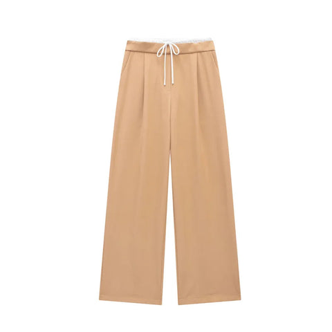 TRAF Pants Women 2024 Trousers Casual Wide Pants Woman office wear Wide leg Pants Women Autumn Baggy Black High Waist Trousers Elite Boutique