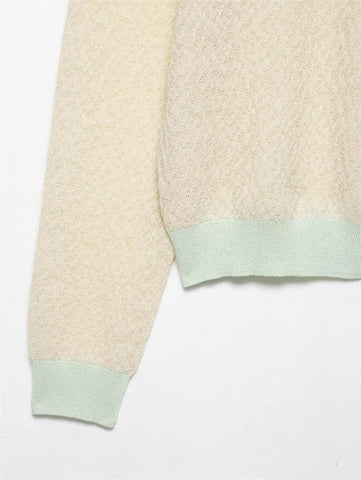 Women's Jacket New Summer 2025 Color-blocked Long Sleeve Crewneck Knit Jacket Romantic Style Casual Fashion Personality Versatil Elite Boutique