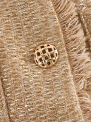 Chic Female Tweed Basic Jacket Coat Women Clothing Woolen Outerwear Long Sleeve Front Button Female Outerwear Chic Tops Elite Boutique