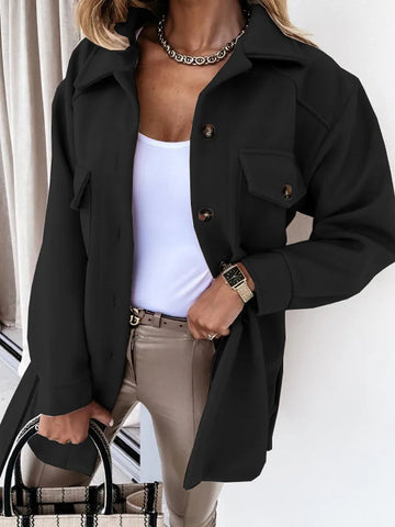 Women Fashion Jacket Fall/Winter 2024 New Lapel Single Breasted Thickened Windproof Thermal Coats Elegant Versatile Daily Wear Elite Boutique