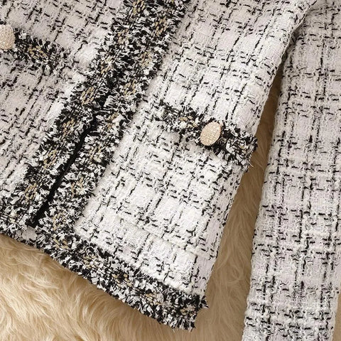 Women's Jackets  Women's Jacket Spring new Trendy Ladies Short Joker Temperament Small Fragrant Tweed Coat Tweed Coat Cardigan Elite Boutique