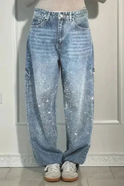 Women Autumn Winter Trouser Pants Solid Color High Waist Button Pockets Wide Leg Pants Casual Fashion Comfortable Regular Fit Elite Boutique