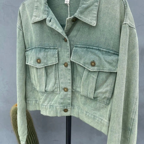 Vintage Jackets for Women Clothes Street Fashion Hip Hop Washing Aging Coat Women Jacket Loose Casual Denim Jacket Women Tops Elite Boutique