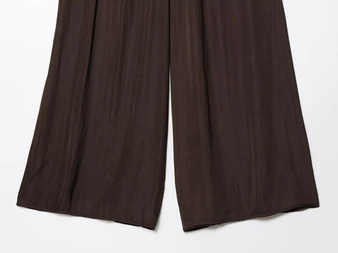 TRAF Pants for Women Fashion Spring Autumn New Solid Color Folded Chic Female Elastic High Waist Wide Leg Trousers Mujer Elite Boutique