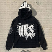 Hoodie Cobweb Print goth Punk Sweatshirt Men's hoodies Sport Coat Pullover Gothic Long Sleeve Oversized Hoodie Y2K jacket Emo Elite Boutique