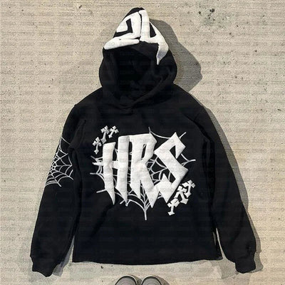 Hoodie Cobweb Print goth Punk Sweatshirt Men's hoodies Sport Coat Pullover Gothic Long Sleeve Oversized Hoodie Y2K jacket Emo Elite Boutique