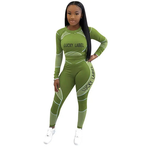 Casual Women's Long Sleeve Hoodie Set Printed Fashion Autumn Sportswear Two Pieces Outfit Comfortable Streetwear Style Elite Boutique