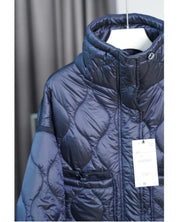Quilted coat for women ETJ 2024traf QUILTED JACKET WITH TIES new beige drawstring high neck pocket clip cotton jacket for women Elite Boutique