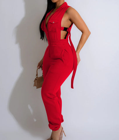 Jumpsuits for Women 2024 Summer Sexy Spicy Girl Side Button Zipper Sleeveless 4 Pocket Jumpsuit Streetwear Fashion Overalls Elite Boutique