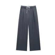 TRAF Pants Women 2024 Trousers Casual Wide Pants Woman office wear Wide leg Pants Women Autumn Baggy Black High Waist Trousers Elite Boutique