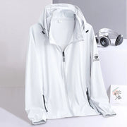 Upf 50 Hoodies Long Sleeve Men Outdoor Lightweight Zip Up Jacket Fishing Hiking Sun Protection Compressed Coat Zipper Pockets Elite Boutique