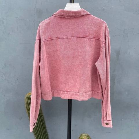 Vintage Jackets for Women Clothes Street Fashion Hip Hop Washing Aging Coat Women Jacket Loose Casual Denim Jacket Women Tops Elite Boutique