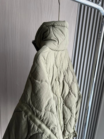 Quilted coat for women ETJ 2024traf QUILTED JACKET WITH TIES new beige drawstring high neck pocket clip cotton jacket for women Elite Boutique
