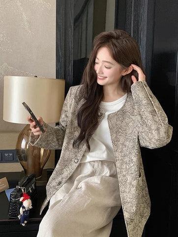 Women's Jackets High Quality Long Sleeve Female Coat Spring Autumn New Products Luxury Sale Cheap Lined Korean Style Casual Elite Boutique