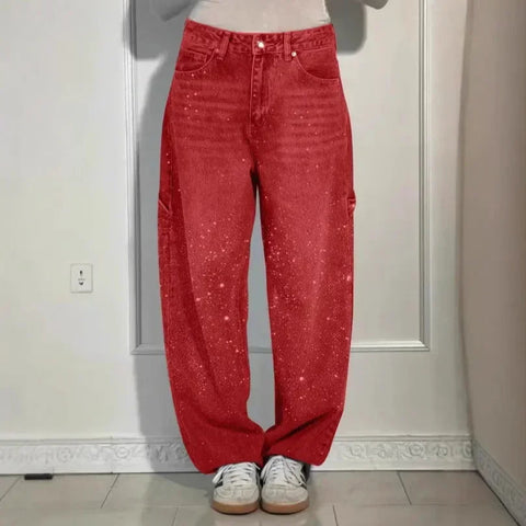 Women Autumn Winter Trouser Pants Solid Color High Waist Button Pockets Wide Leg Pants Casual Fashion Comfortable Regular Fit Elite Boutique
