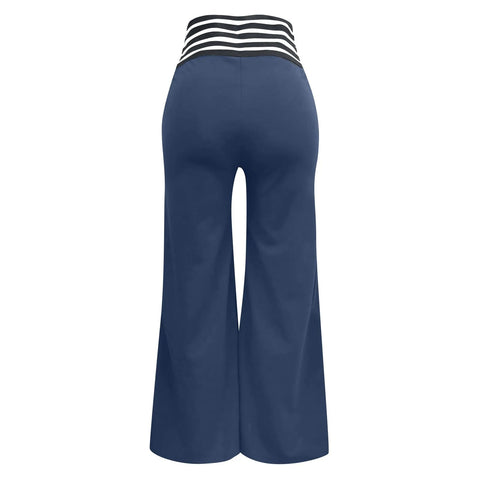 Women Hollow Belt Trousers Fashion Temperament Commuting Flared Trousers Daily Classic Solid Causal High Waist Wide Leg Pants Elite Boutique