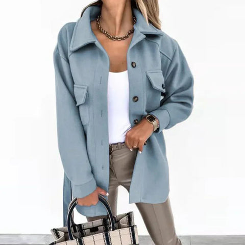 Women Fashion Jacket Fall/Winter 2024 New Lapel Single Breasted Thickened Windproof Thermal Coats Elegant Versatile Daily Wear Elite Boutique