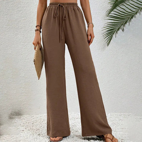 Women Striped Trousers Summer New Fashion Streetwear Basic Straight Casual Slim Pants Lady Sexy Solid Simple Versatile Trousers Elite Boutique
