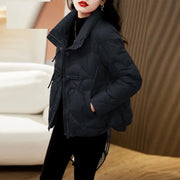 Women's Jacket Quilted Padded Short Duck Down Red Thick Padding Cropped White Female Coats Fashion 2024 Modern New in & Harajuku Elite Boutique