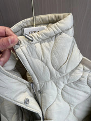 Quilted coat for women ETJ 2024traf QUILTED JACKET WITH TIES new beige drawstring high neck pocket clip cotton jacket for women Elite Boutique