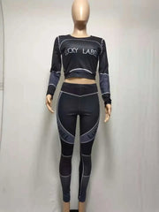 Casual Women's Long Sleeve Hoodie Set Printed Fashion Autumn Sportswear Two Pieces Outfit Comfortable Streetwear Style Elite Boutique