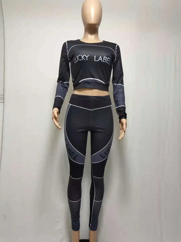Casual Women's Long Sleeve Hoodie Set Printed Fashion Autumn Sportswear Two Pieces Outfit Comfortable Streetwear Style Elite Boutique