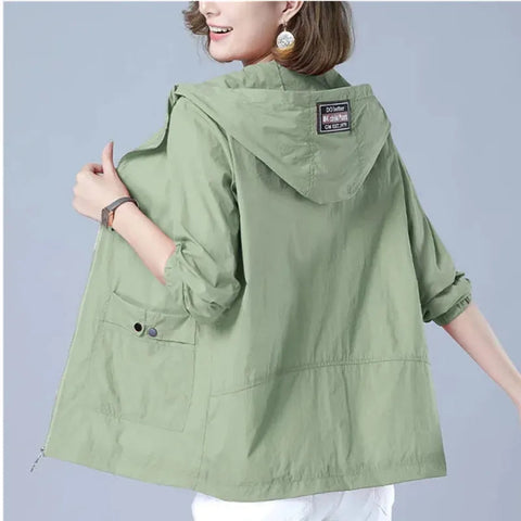 Women's Jacket 2025 New Summer Thin Coat Casual Windbreaker Female Sun Protection Jacket Basic Zipper Coat Tops Elite Boutique