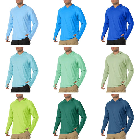 TACVASEN Sun Protection T-Shirts Mens Long Sleeve Hoodie Casual UV-Proof T-Shirts Breathable Lightweight Quick Dry T shirts Male Elite Boutique