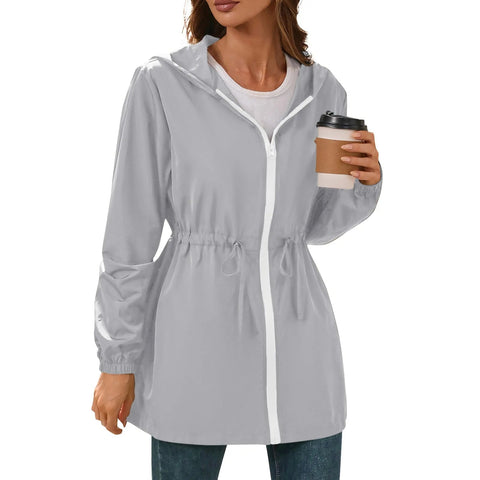 Women'S Jacket Tourism Outdoor Hiking Waterproof Rain Poncho Raincoat Hooded Rain Coat High-Quality Jackets Hiking Clothes Elite Boutique