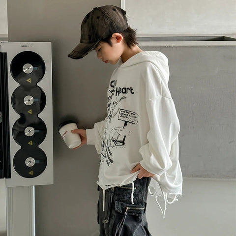 Hoodie Kids Boys 2024 Autumn Teenager Clothes Kids Casual Cotton Hooded Sweatshirt Tops Costume 5 6 7 8 9 10 11 12 13 14 Years Elite Boutique