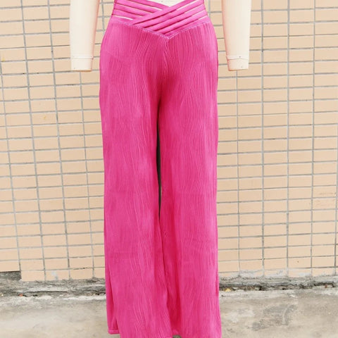 Women's High Waisted Wide Leg Trousers Casual Fashion Draping Pleated Sexy Streetwear Wide-Leg Pants Ladies Baggy Trousers Elite Boutique