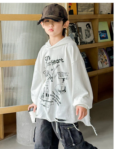 Hoodie Kids Boys 2024 Autumn Teenager Clothes Kids Casual Cotton Hooded Sweatshirt Tops Costume 5 6 7 8 9 10 11 12 13 14 Years Elite Boutique