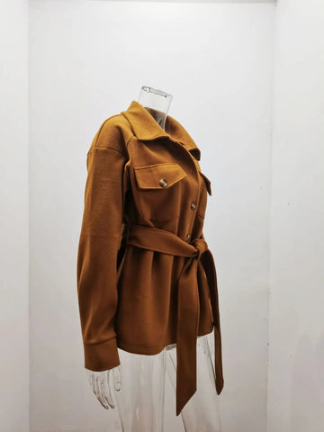 Women Fashion Jacket Fall/Winter 2024 New Lapel Single Breasted Thickened Windproof Thermal Coats Elegant Versatile Daily Wear Elite Boutique