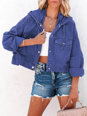 New Jackets for Women Hooded Denim Jacket Women Vintage Jean Coats Casual Long Sleeve Top Clothes Women Streetwear Elite Boutique